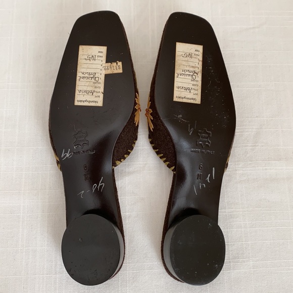 Vintage Isaac Mizrahi Floral Raffia Mules, Brown and Beige, 5.5 - Picture 5 of 6